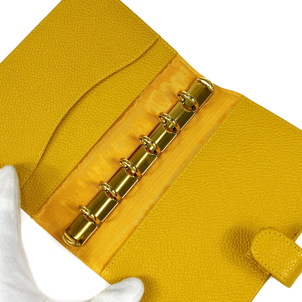 CHANEL 1996-1997 Timeless Notebook Cover Yellow Caviar 48790