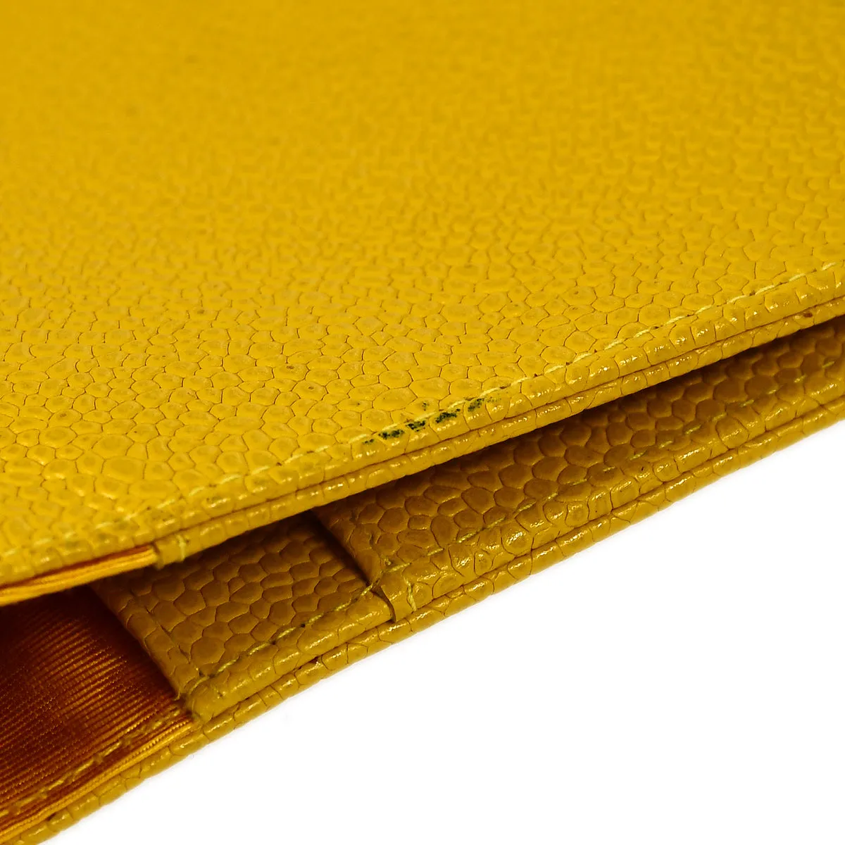 CHANEL 1996-1997 Timeless Notebook Cover Yellow Caviar 48790