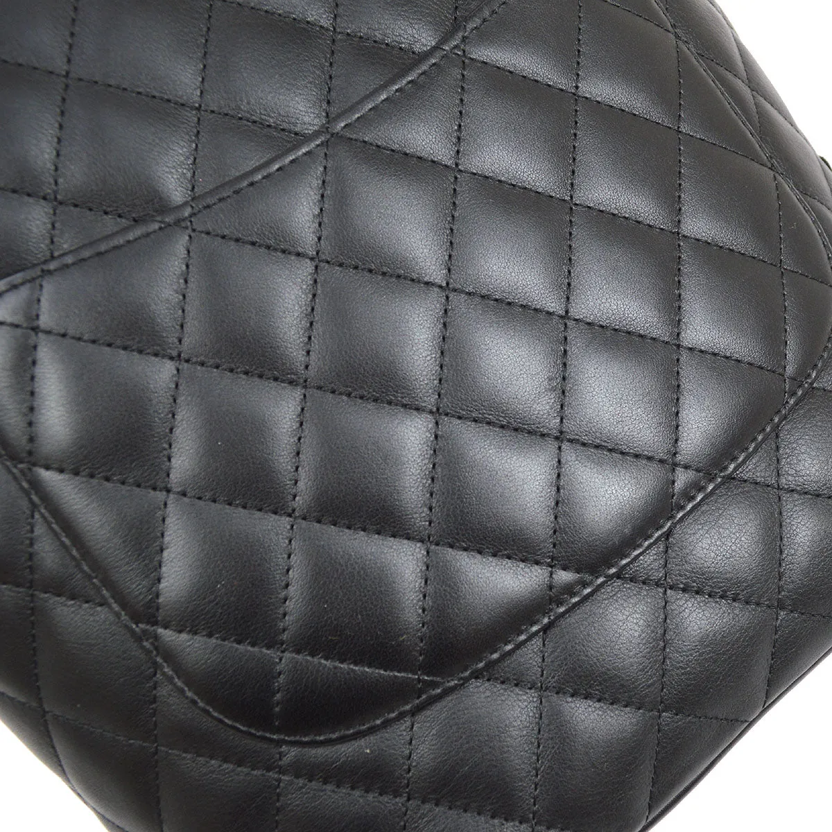CHANEL 2004-2005 Cambon Ligne Handbag Black Calfskin 23363