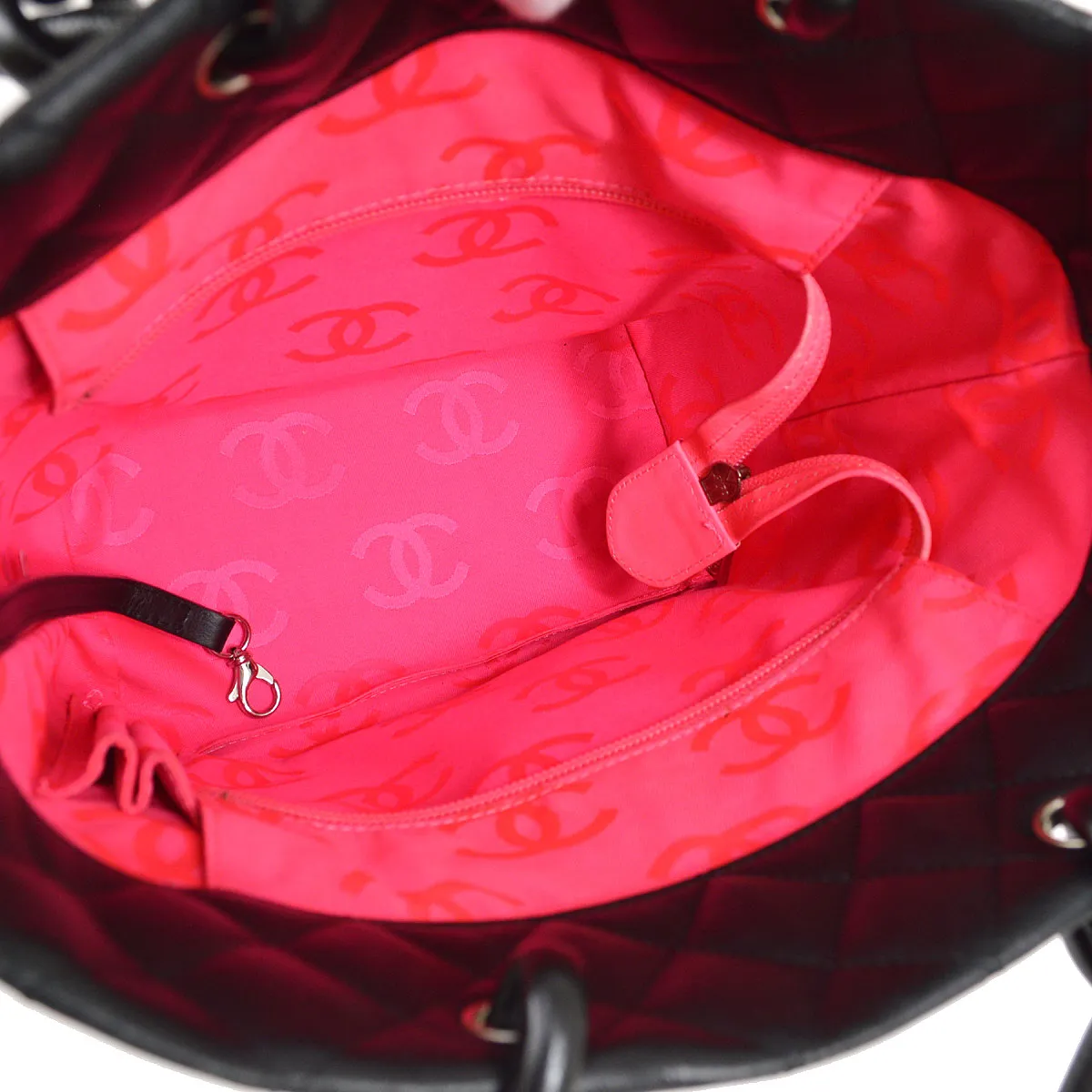CHANEL 2004-2005 Cambon Ligne Handbag Black Calfskin 23363
