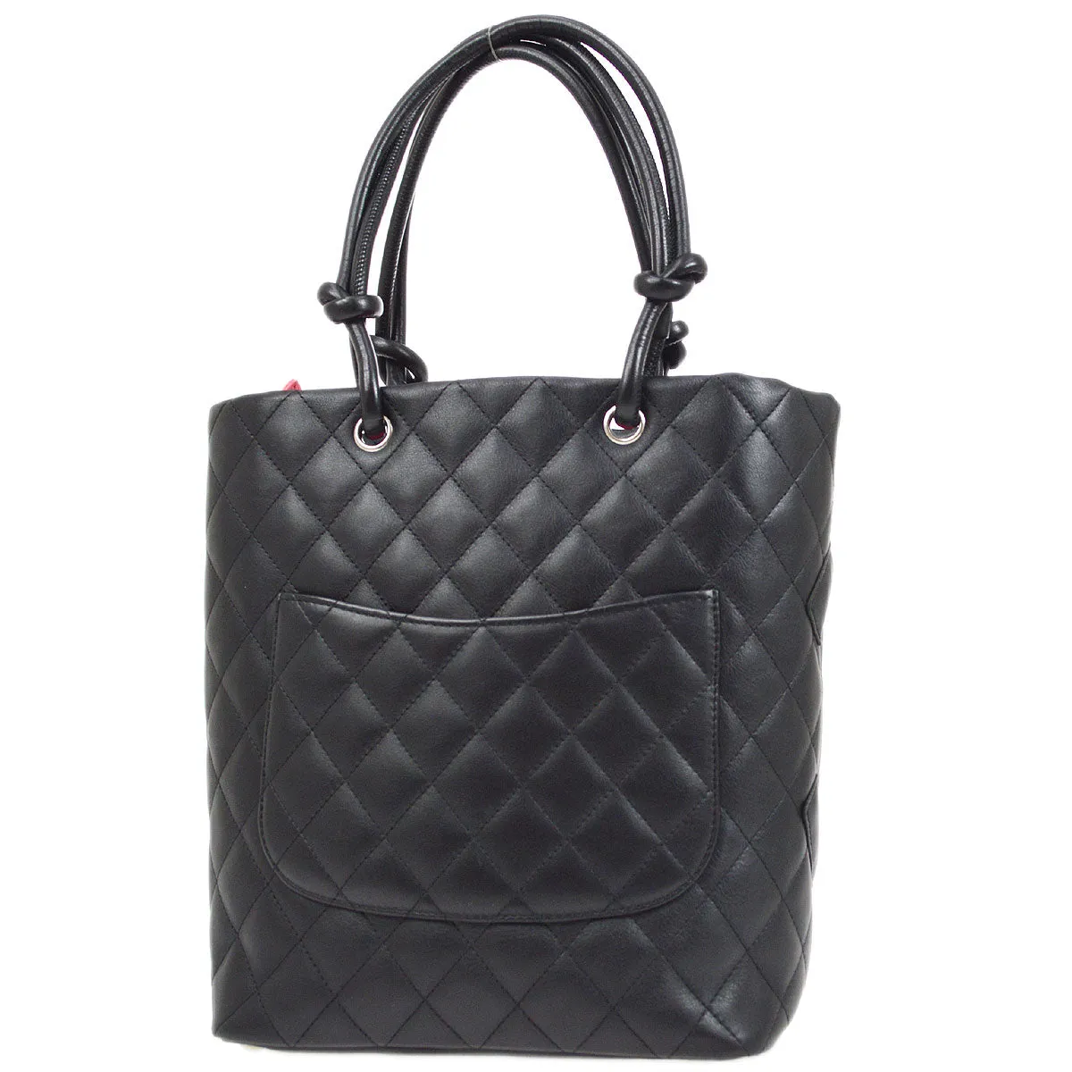 CHANEL 2004-2005 Cambon Ligne Handbag Black Calfskin 23363