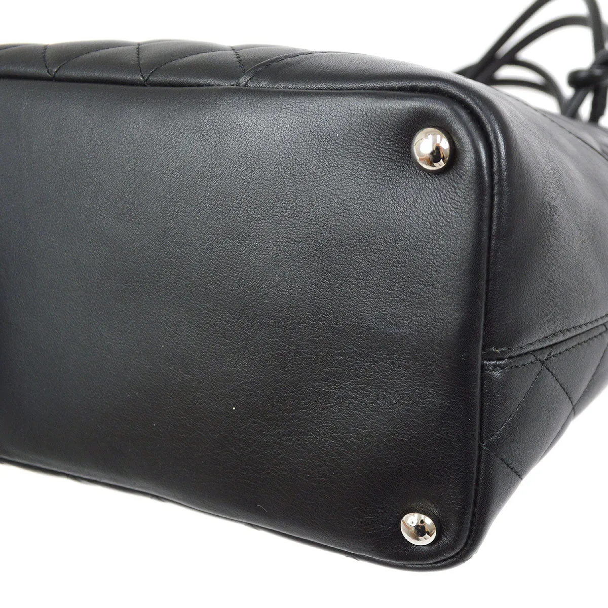 CHANEL 2004-2005 Cambon Ligne Handbag Black Calfskin 23363