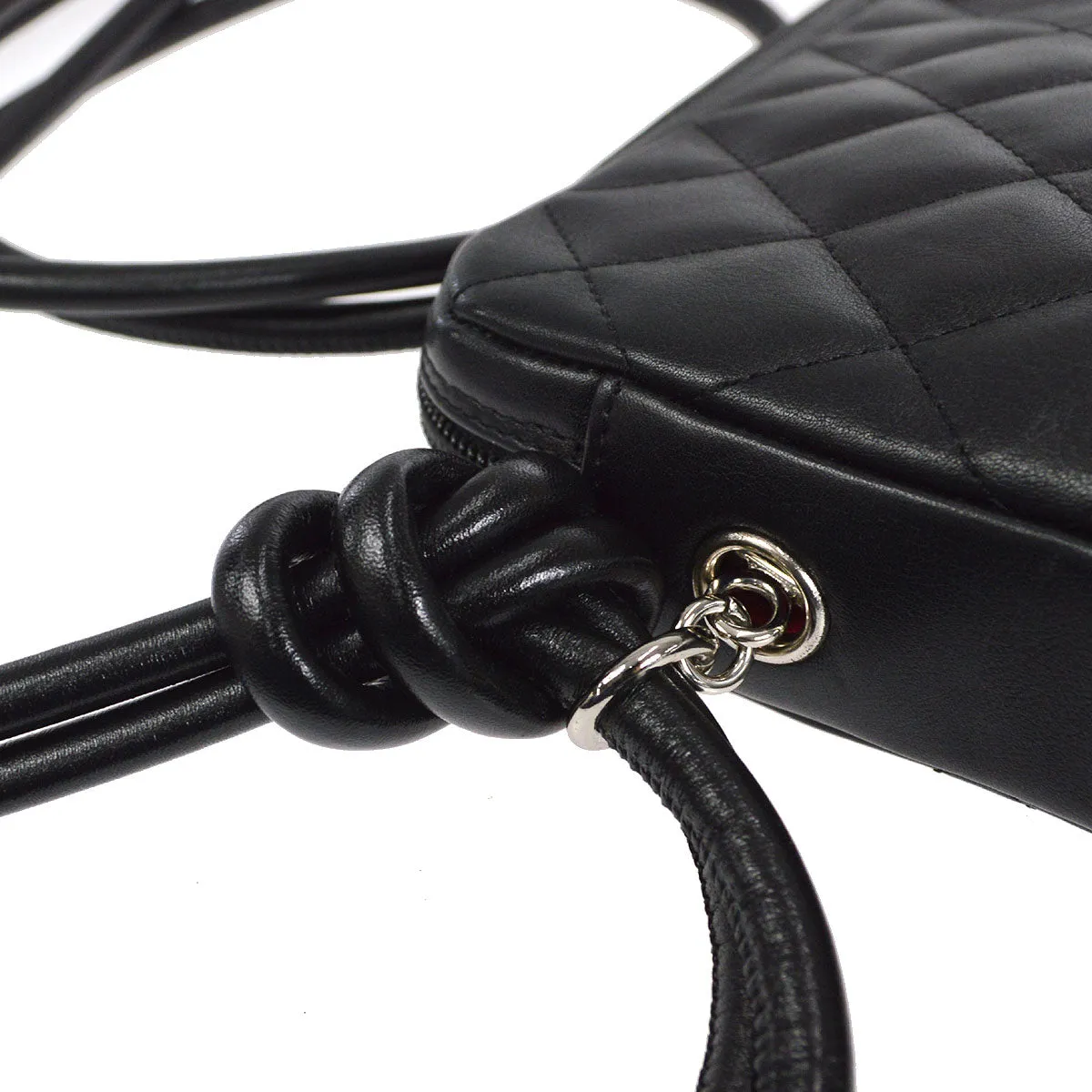 CHANEL 2004-2005 Cambon Ligne Shoulder Bag Black Calfskin