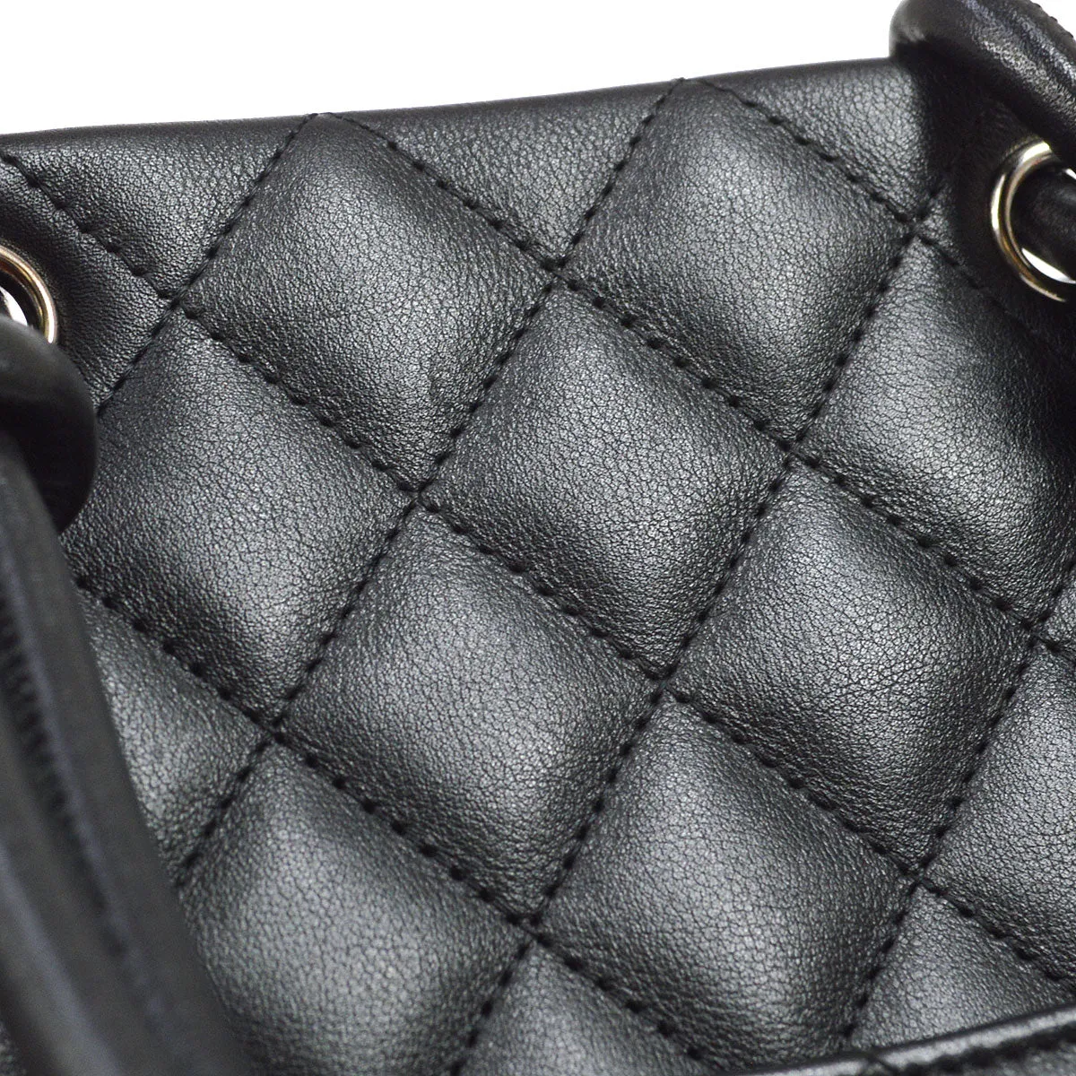 CHANEL 2004-2005 Cambon Ligne Tote Bag Black Calfskin