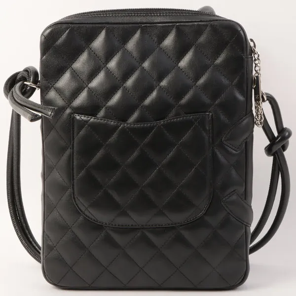 Chanel Around 2003 Made Cambon Shoulder Bag Black