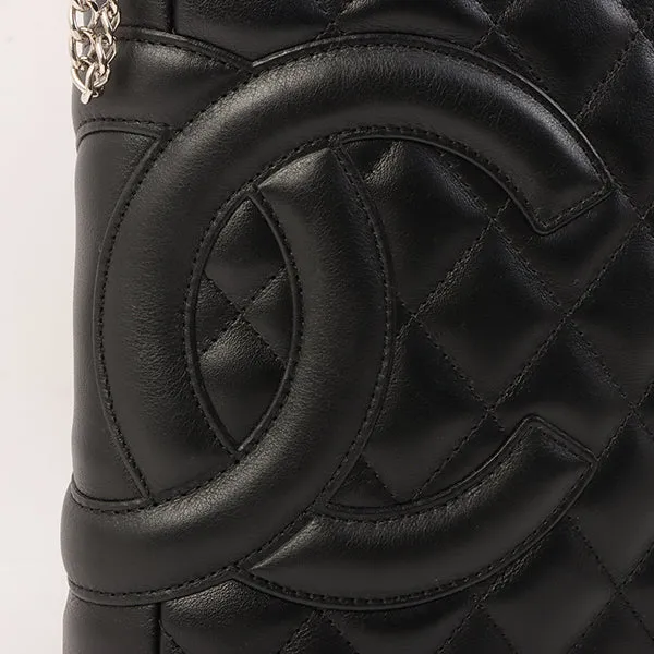 Chanel Around 2003 Made Cambon Shoulder Bag Black