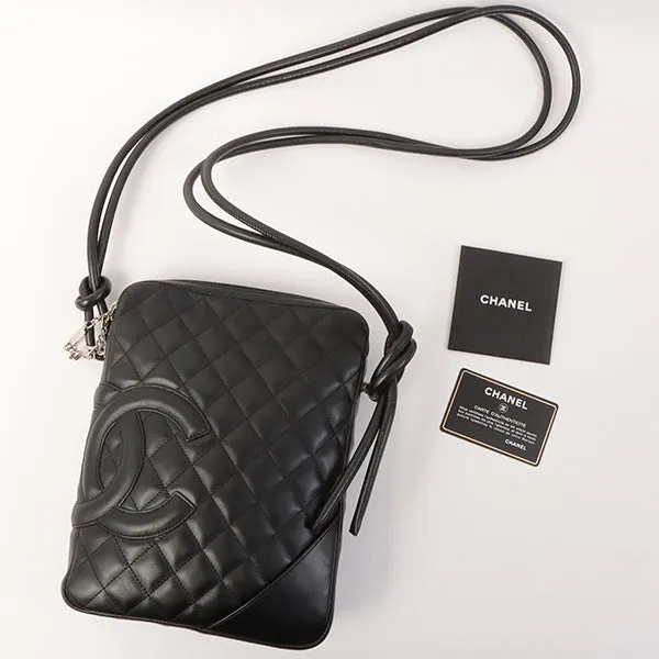 Chanel Around 2003 Made Cambon Shoulder Bag Black