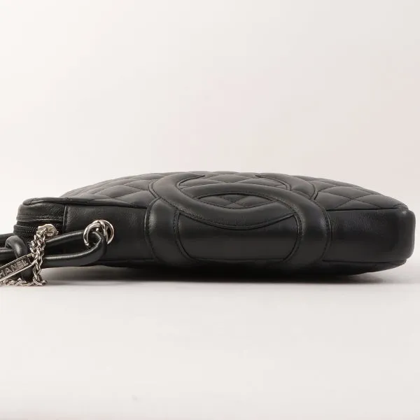 Chanel Around 2003 Made Cambon Shoulder Bag Black