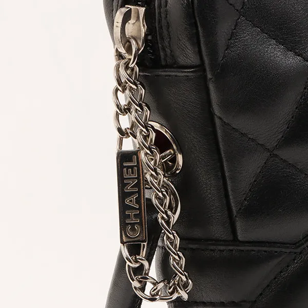Chanel Around 2003 Made Cambon Shoulder Bag Black