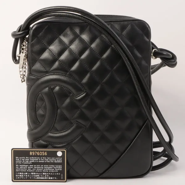 Chanel Around 2003 Made Cambon Shoulder Bag Black