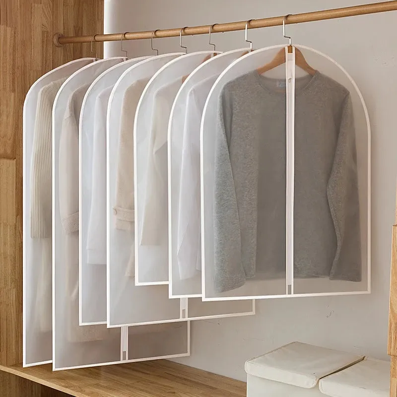 Clothes Organizer Storage Bag Garment Zip Dust Cover Suit Dress Clothing Plastic Cloth Protector