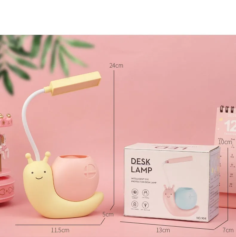 Creative Snail Table Lamp with Pen Holder
