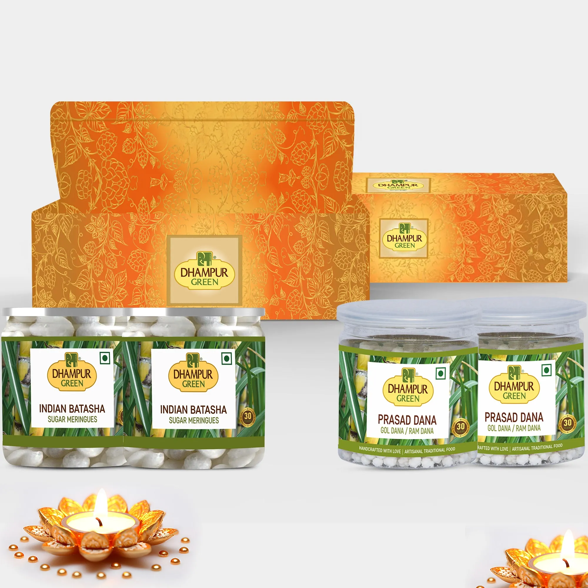 Dhampur Green Combo: Indian Batasha and Prasad dana- 1.15kg
