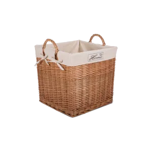 Double Steamed Square Wicker Storage Laundry Basket