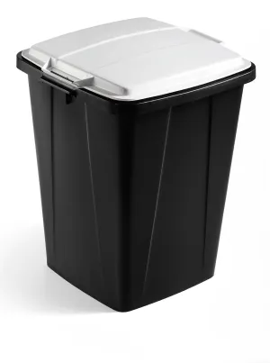 Durable DURABIN ECO Strong Square Black Recycling Bin   Grey Lid | 90L