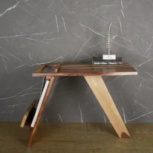 Foldable Reader Table | Accent Furniture of Shisham Wood | 22" Long