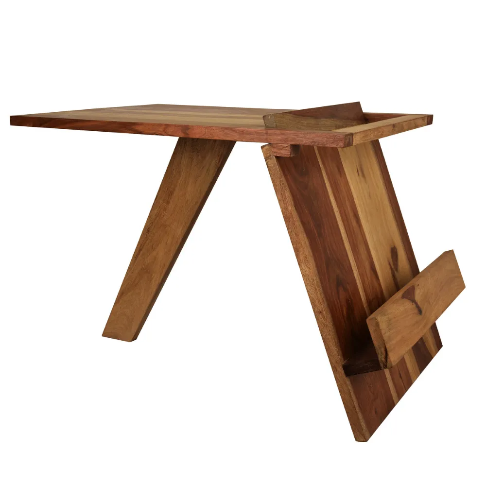 Foldable Reader Table | Accent Furniture of Shisham Wood | 22" Long
