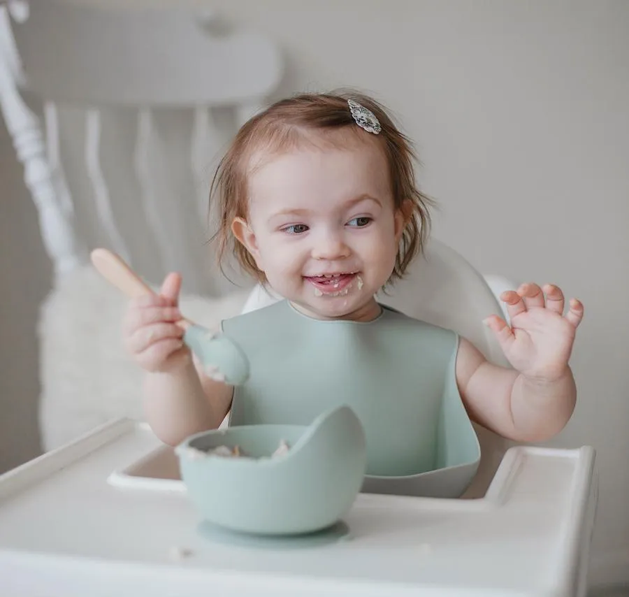 Glitter & Spice Silicone Bowl   Spoon Set - Tiffany Blue