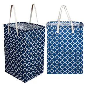 Heart Home Laundry Basket | Laundry Basket | Canvas Storage Bag with Handles | Clothes Basket for Home | Toy Storage Basket | 75 LTR | Large | Pack of 2 | Multicolor