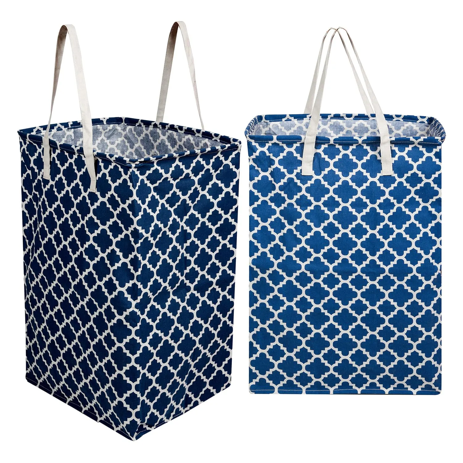 Heart Home Laundry Basket | Laundry Basket | Canvas Storage Bag with Handles | Clothes Basket for Home | Toy Storage Basket | 75 LTR | Large | Pack of 2 | Multicolor