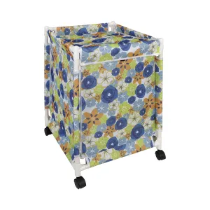 HOKIPO Oxford Fabric Laundry Basket Trolley With Wheels - 60x44x44 cm, Multicolor