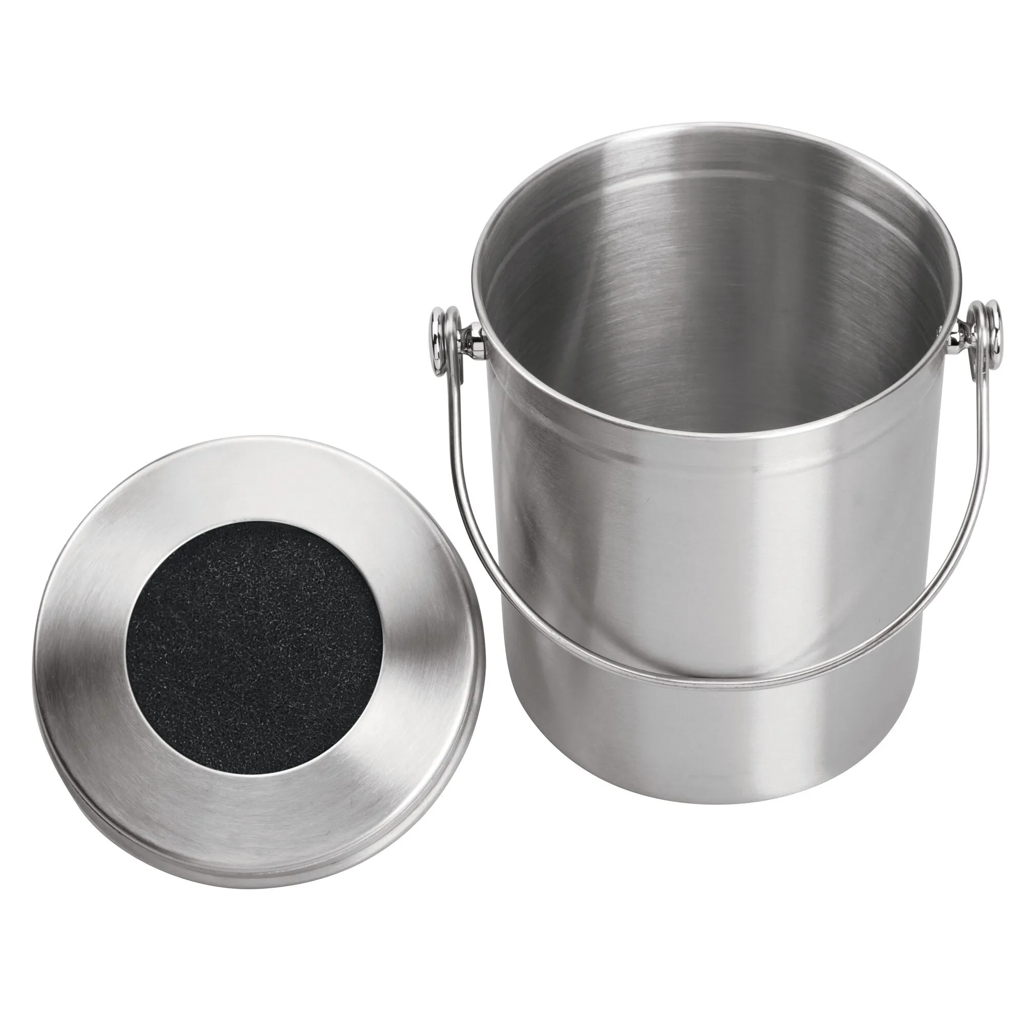 iDesign Brushed Stainless Steel 1.3-gal. Compost Bin & Charcoal Filter