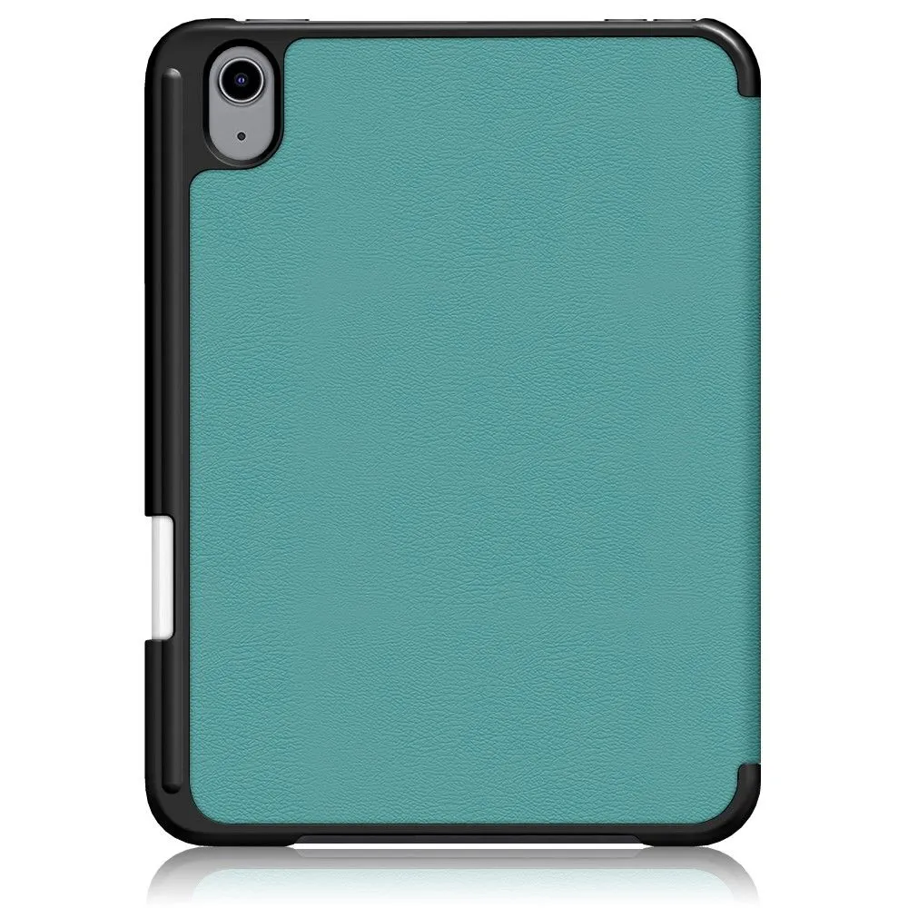 iPad Mini 6 (2021) slim tri-fold PU leather flip case with pen slot - Dark Green