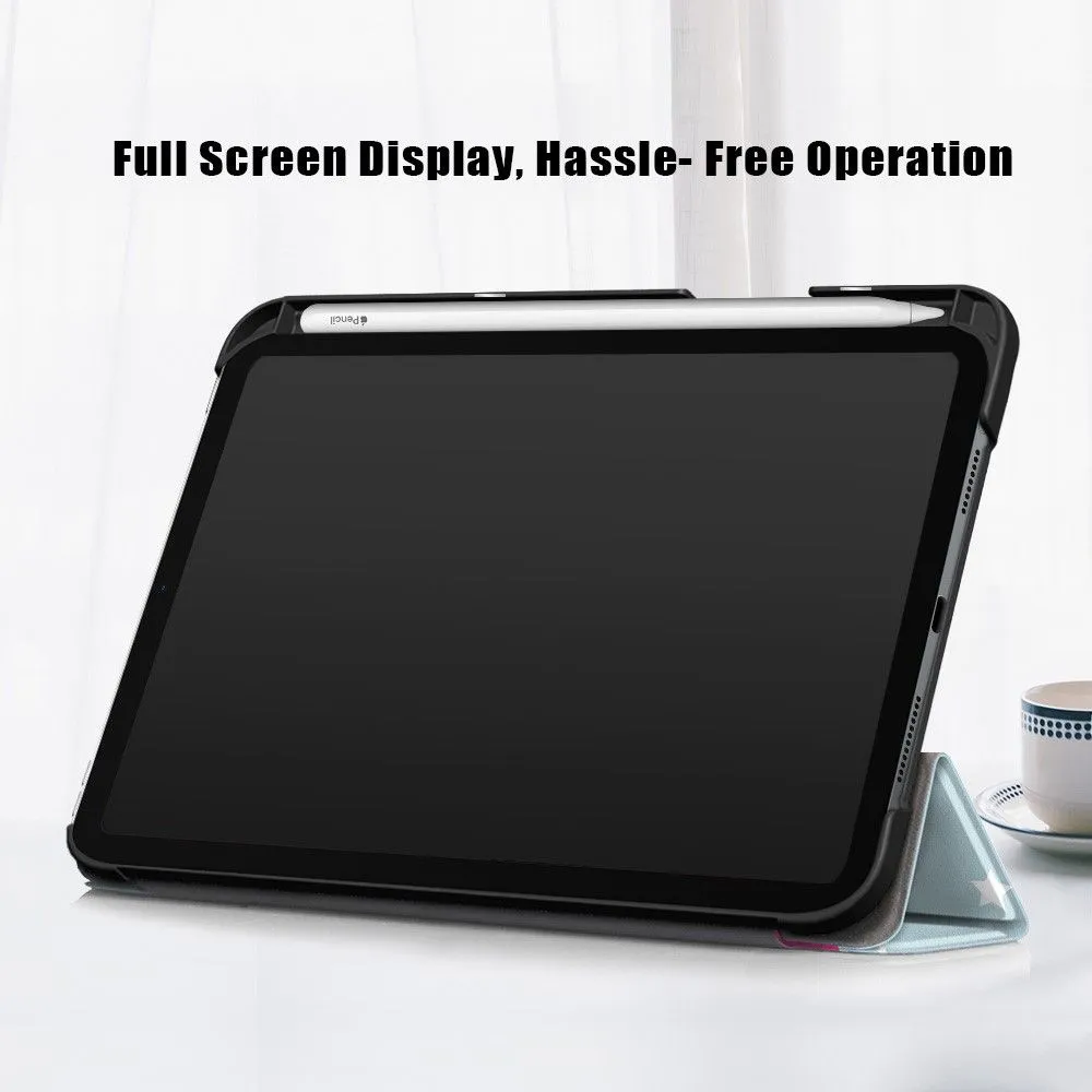 iPad Mini 6 (2021) slim tri-fold PU leather flip case with pen slot - Dark Green