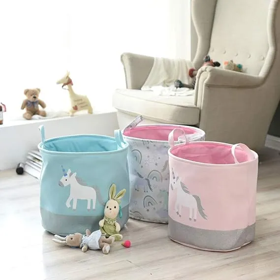 Kids Collapsible Laundry Basket Rainbow(5402)-Pink
