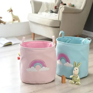 Kids Collapsible Laundry Basket Rainbow(5402)-Pink
