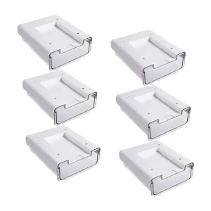 Kuber Industries Bottom Layer Small Drawer Storage Box|Plastic Cabinet Box For Storage|Pack of 6|White