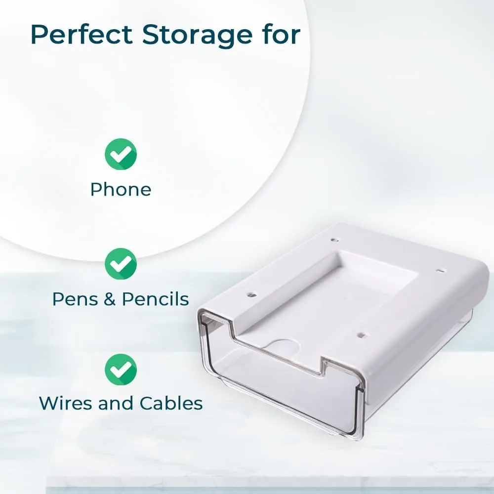 Kuber Industries Bottom Layer Small Drawer Storage Box|Plastic Cabinet Box For Storage|Pack of 6|White