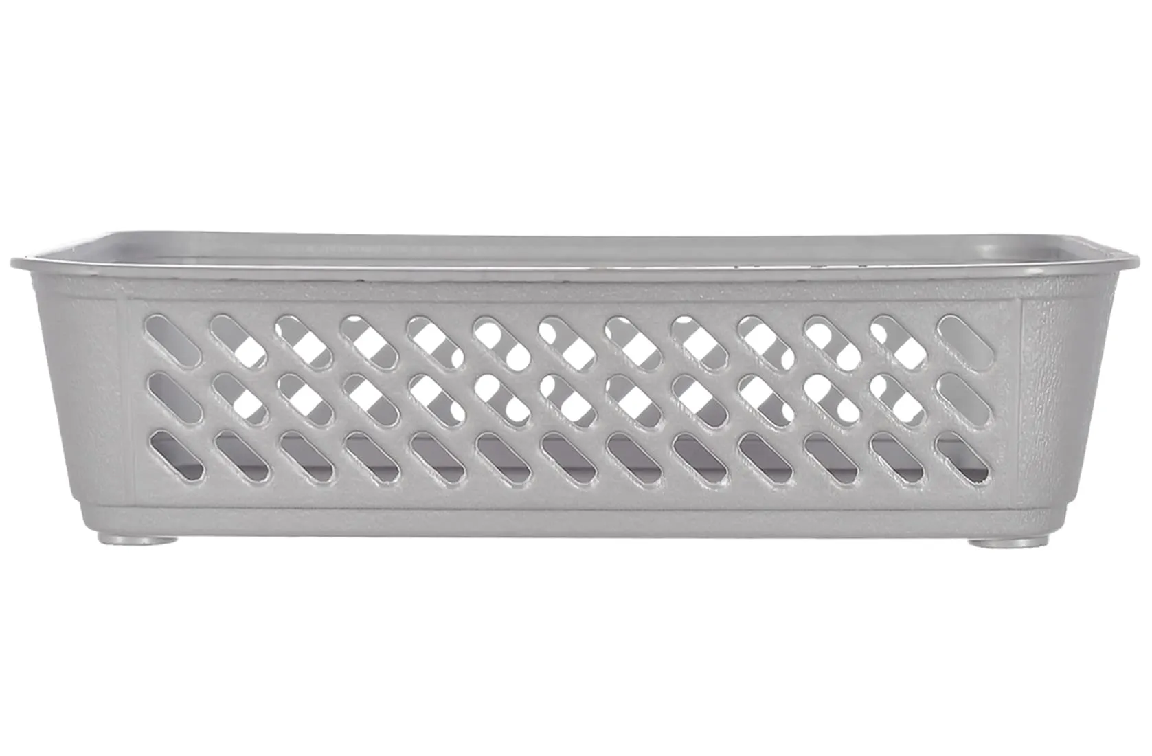 Kuber Industries Multipurposes Super Tidy Plastic Basket, Organizer for Kitchen, Countertops, Cabinets, Bathrooms- Pack of 4 (Grey) -46KKM0276, Standard