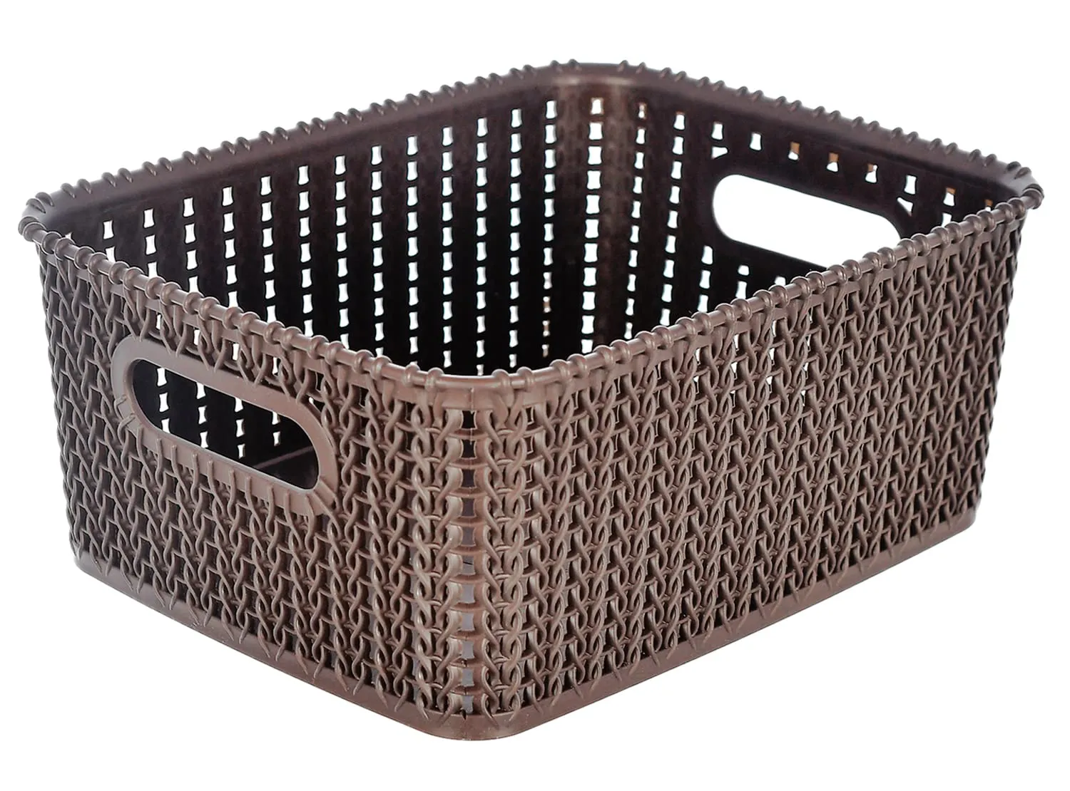 Kuber Industries Multiuses Large M 20 Plastic Tray/Basket/Organizer Without Lid- Pack of 4 (Grey & Brown) -46KM0107