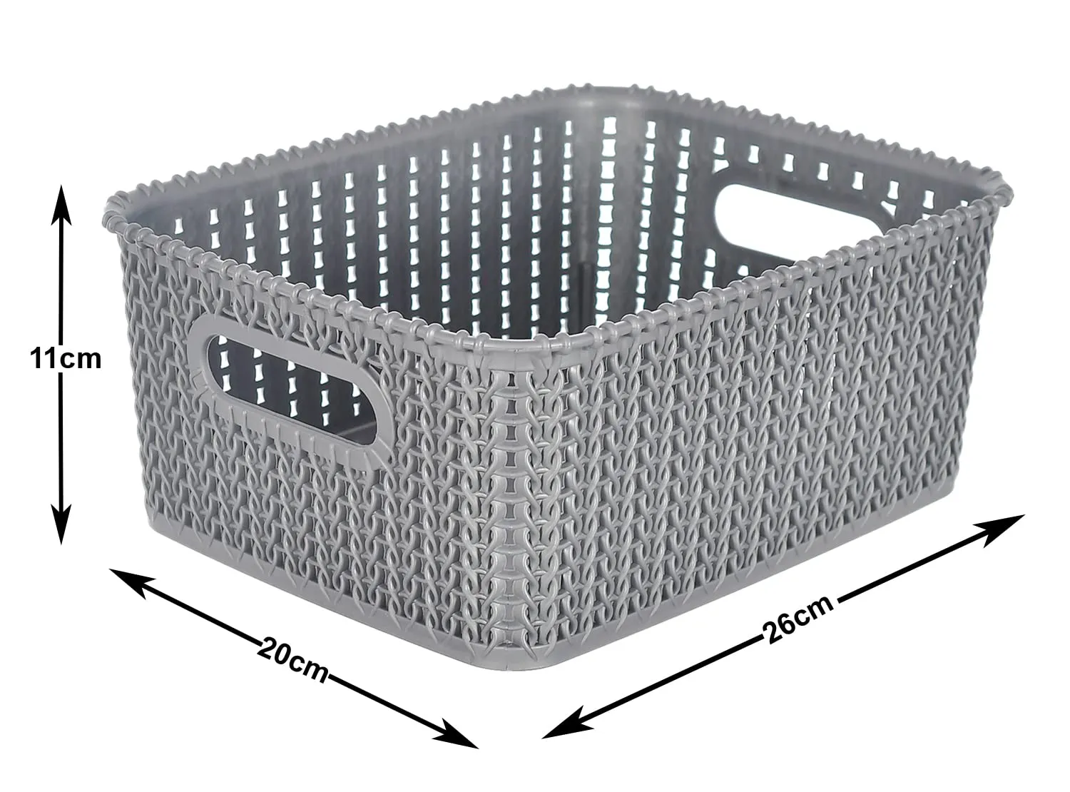 Kuber Industries Multiuses Large M 20 Plastic Tray/Basket/Organizer Without Lid- Pack of 4 (Grey & Brown) -46KM0107