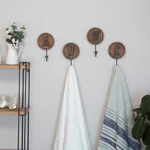 Laundry Metal Hooks with Label