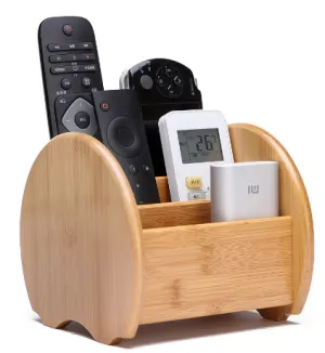 Multi purpose wood finished Desktop storage box for stationary holding