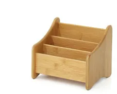 Multi purpose wood finished Desktop storage box for stationary holding
