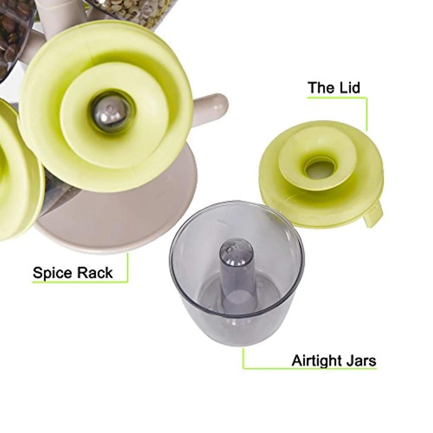 Pop-up Spice Racks with Set of 6 Round Clear Storage Containers for Food