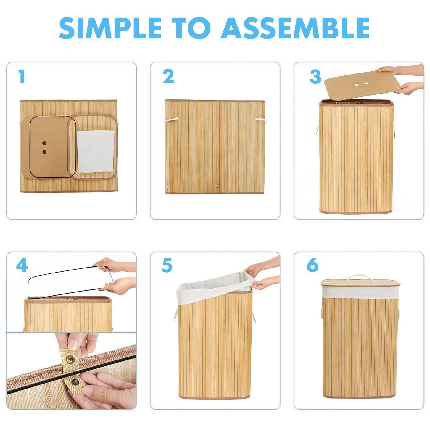 Rectangular Bamboo Basket Natural