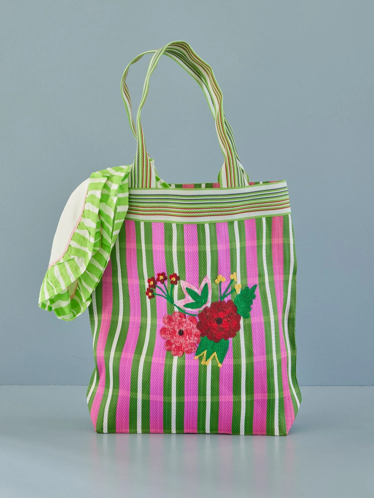Recycled Plastic Bag - Multicolor - Flower Design