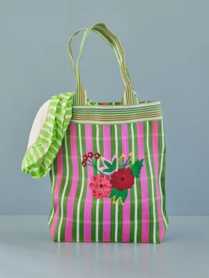 Recycled Plastic Bag - Multicolor - Flower Design