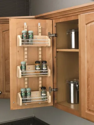 Rev-A-Shelf-Wood Wall Cabinet Adjustable Spice Rack 4ASR-15