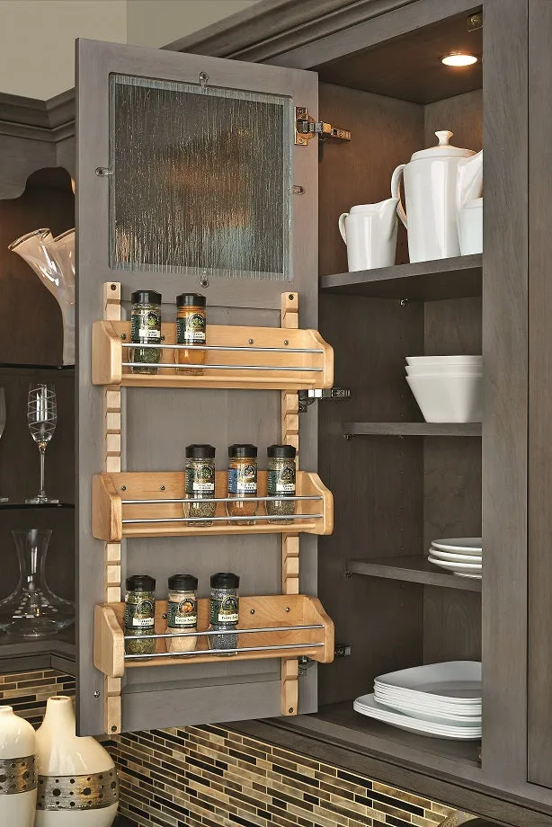 Rev-A-Shelf-Wood Wall Cabinet Adjustable Spice Rack 4ASR-15