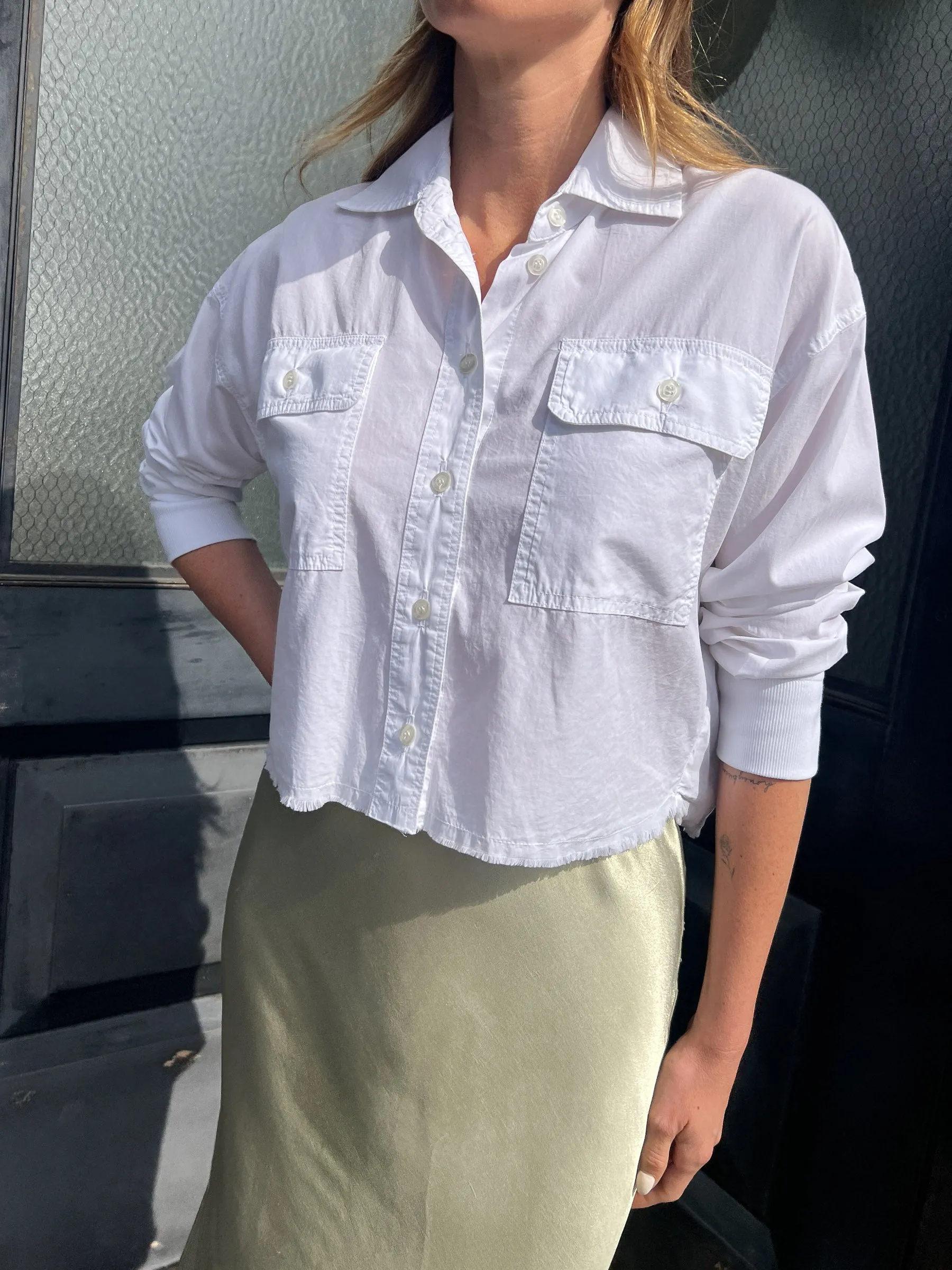 Riley Skirt in Vintage Satin - Celadon