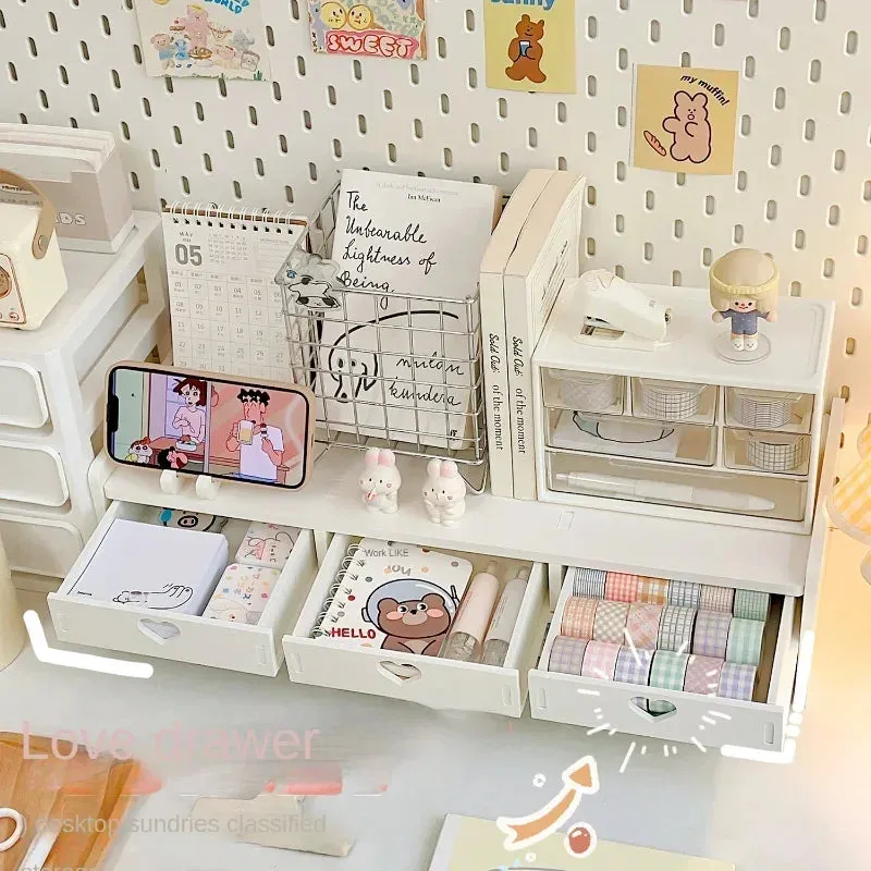 SINOTAO  -  Desktop Added Elevated Office Student Desk Storage Rack Ins Dormitory Laptop Rack File Tray Drawer Storage Rack Organizer