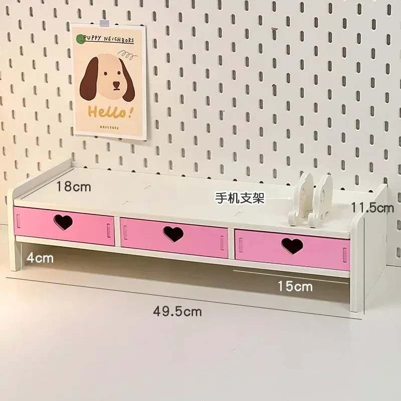 SINOTAO  -  Desktop Added Elevated Office Student Desk Storage Rack Ins Dormitory Laptop Rack File Tray Drawer Storage Rack Organizer