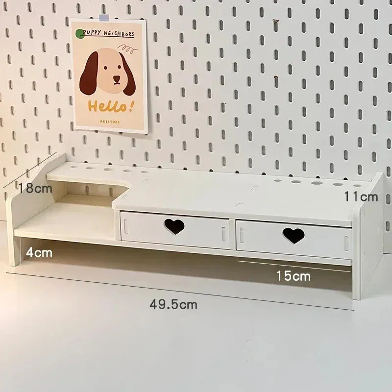 SINOTAO  -  Desktop Added Elevated Office Student Desk Storage Rack Ins Dormitory Laptop Rack File Tray Drawer Storage Rack Organizer