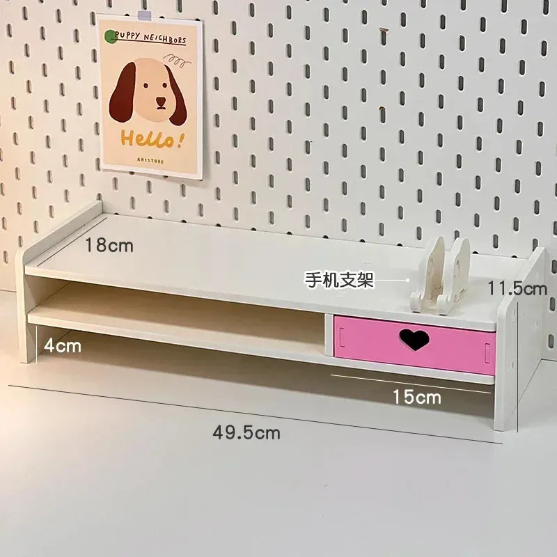 SINOTAO  -  Desktop Added Elevated Office Student Desk Storage Rack Ins Dormitory Laptop Rack File Tray Drawer Storage Rack Organizer
