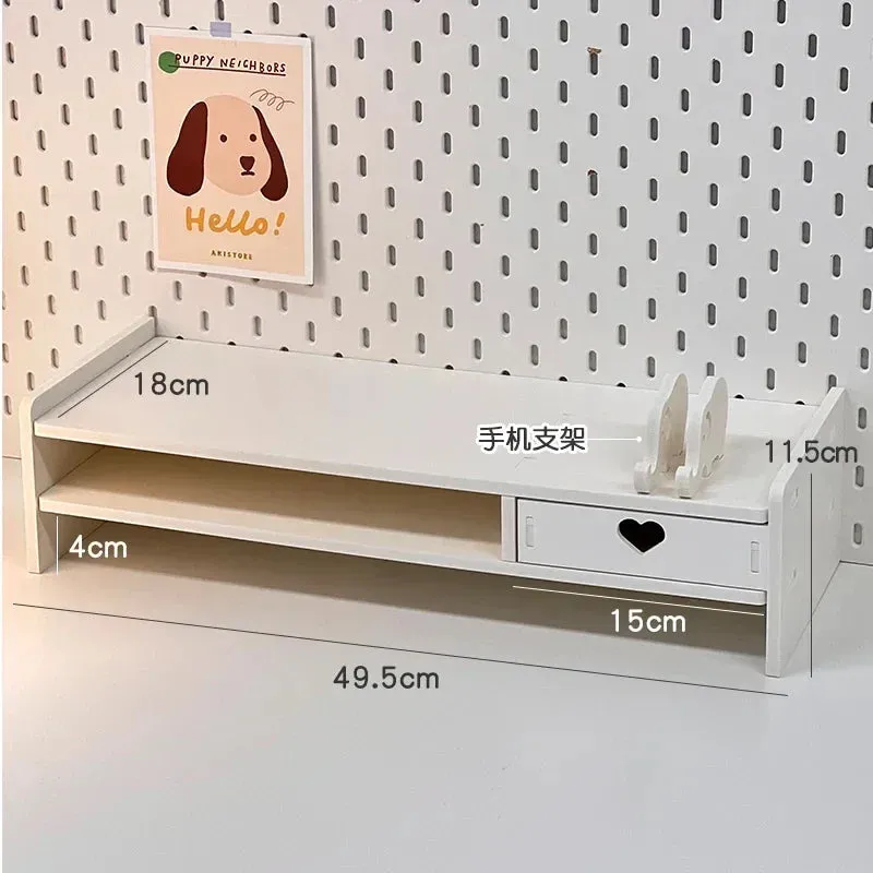SINOTAO  -  Desktop Added Elevated Office Student Desk Storage Rack Ins Dormitory Laptop Rack File Tray Drawer Storage Rack Organizer
